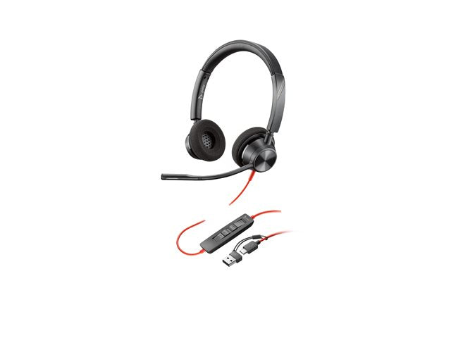Poly Blackwire 3320 - Casque stéréo USB-C avec adaptateur USB-A - 8X219AA - 8X219AA