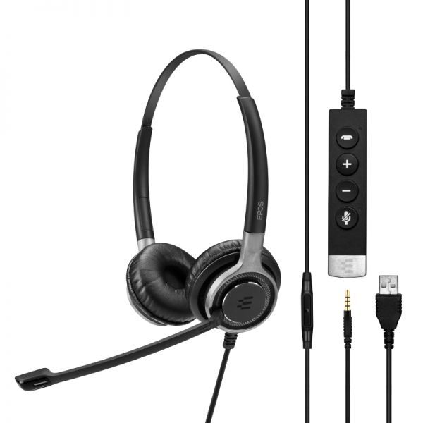 EPOS SC 665 - Casque duo filaire USB & Jack 3.5 mm
