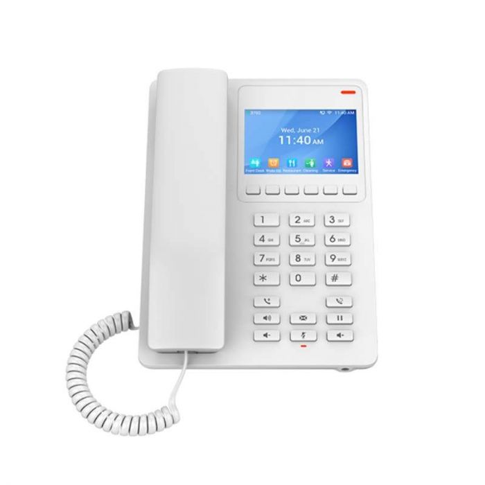 GHP630 Grandstream – Téléphone IP compact hôtelier avec écran couleur et options PoE/USB