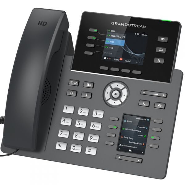 GRP2614 Grandstream – Téléphone IP 4 lignes avec double écran couleur, Wi-Fi et Bluetooth