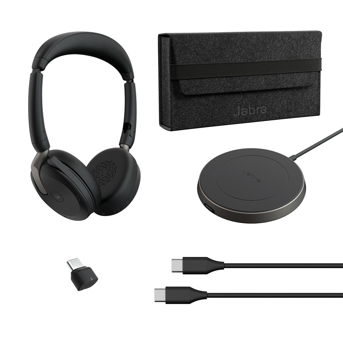 Jabra Evolve2 65 Flex MS - Casque sans fil stéréo avec socle de charge - 26699-999-889