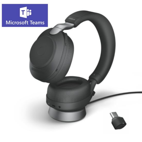 Jabra Evolve2 85 - Casque sans fil stéréo MS Teams avec base chargeur - 28599-999-889