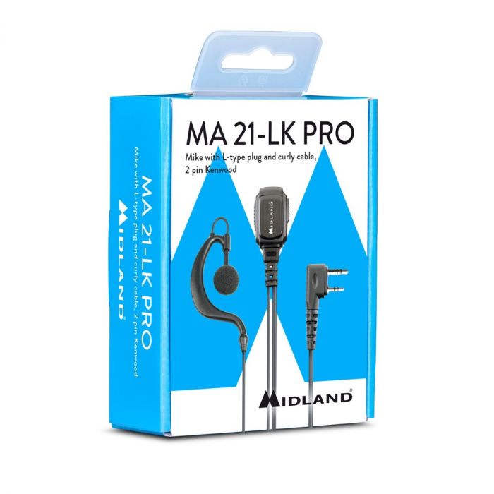 Midland MA21 LK Pro C1496.01 – Micro-casque 2 broches Kenwood réglable