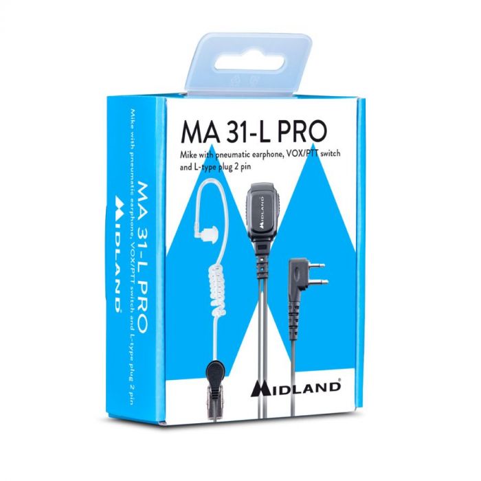 Midland MA31 L Pro C1497 – Micro-oreillette pneumatique 2 pins avec VOX/PTT
