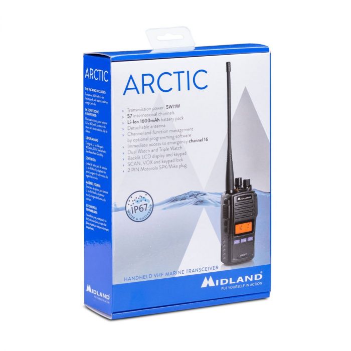 Midland Arctic – VHF Marine Portable IP67, 5W