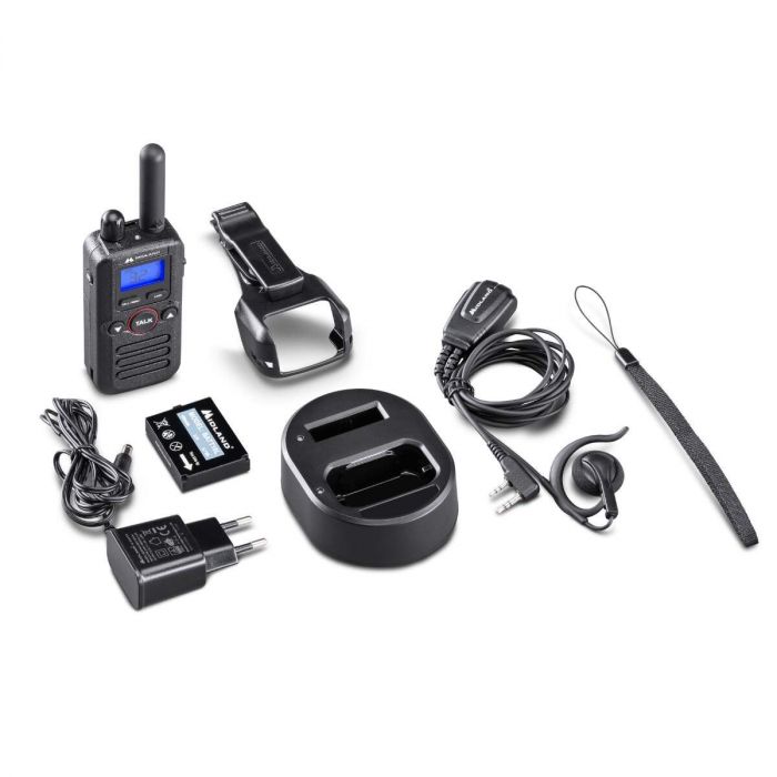 Midland BR180 – Talkie-walkie professionnel PMR446 compact et léger, idéal pour le retail et la restauration