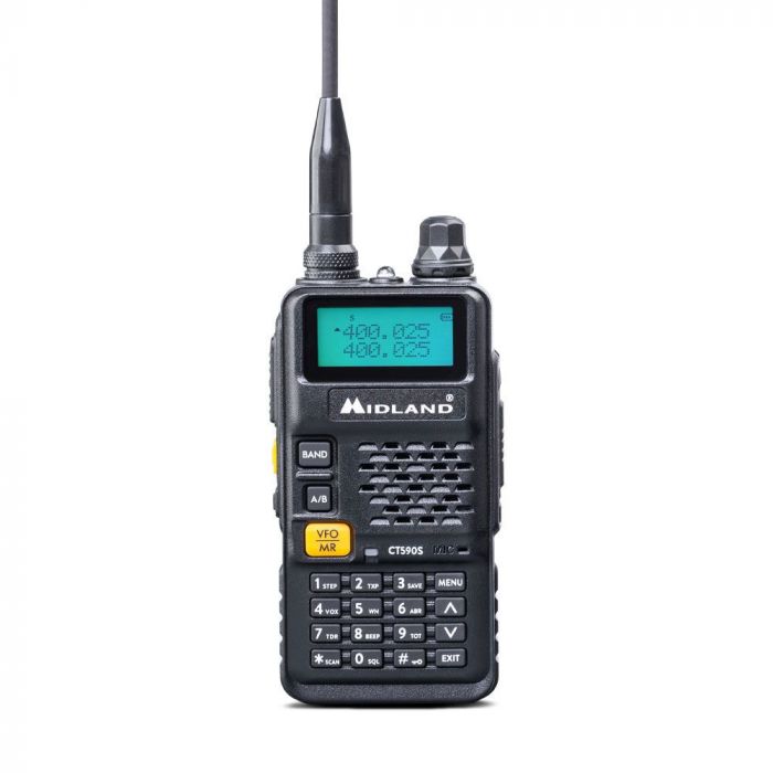 Midland CT590 S – Radio bi-bande VHF/UHF, 5W, 128 canaux, FM intégrée et torche LED