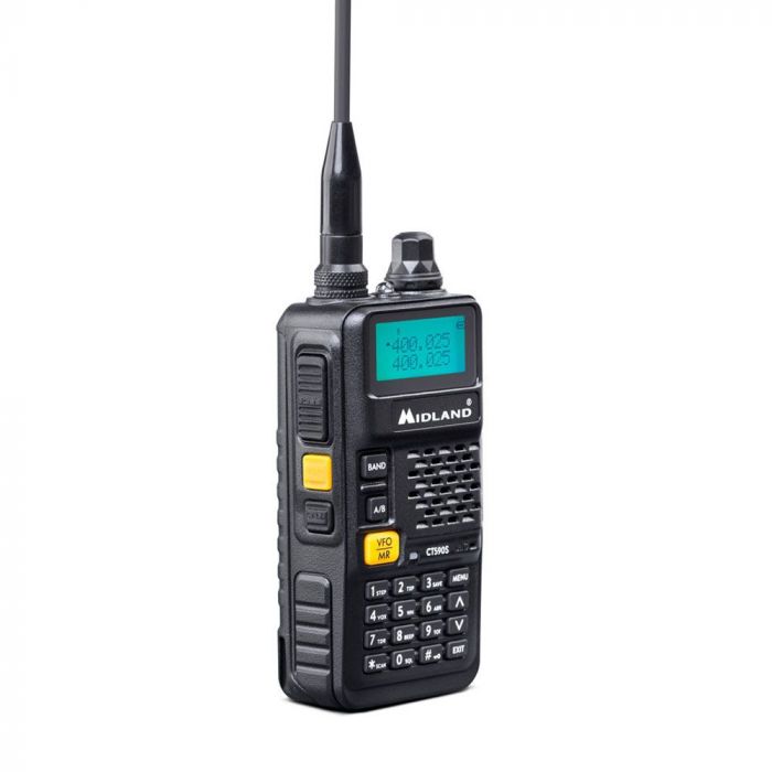 Midland CT590 S – Radio bi-bande VHF/UHF, 5W, 128 canaux, FM intégrée et torche LED