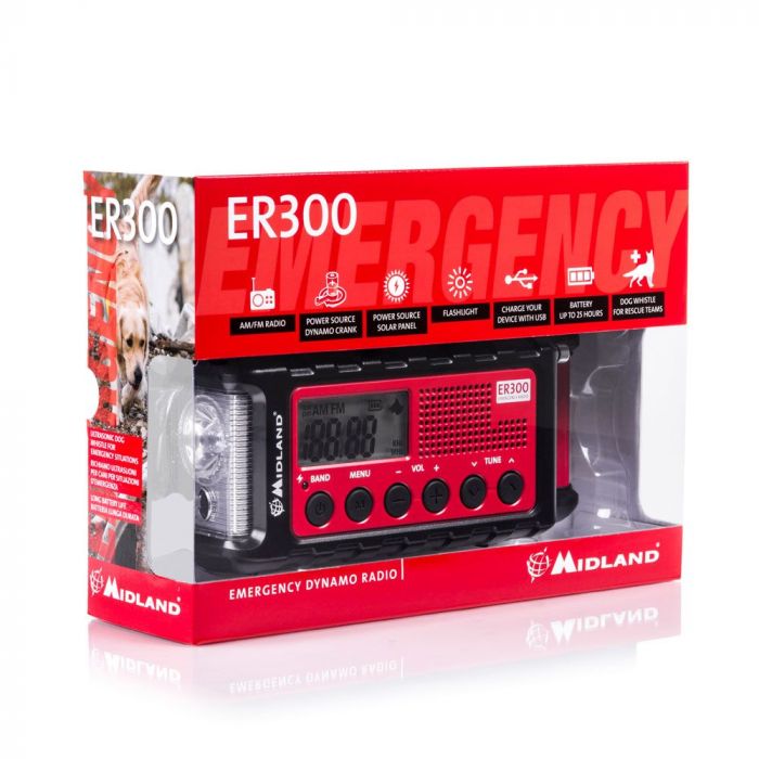 Midland ER300 – Radio d’urgence multifonction solaire