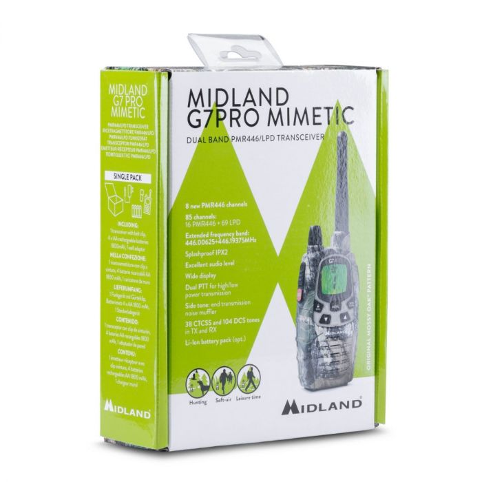 Midland G7 Pro Mimetic – Talkie-walkie camouflage PMR446/LPD