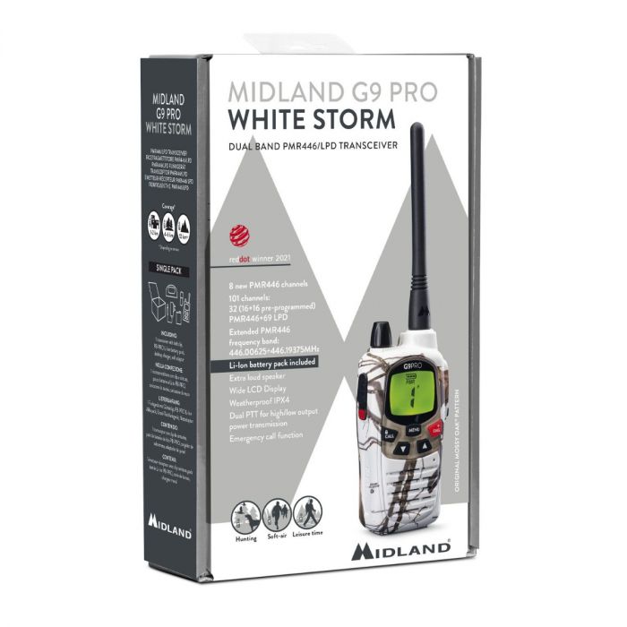 Midland G9 Pro White Storm – Talkie-walkie avec double PTT