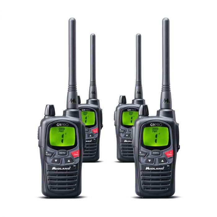 Midland G9 Pro Work Edition Quadruple – Mallette 4 talkies-walkies PMR446/LPD