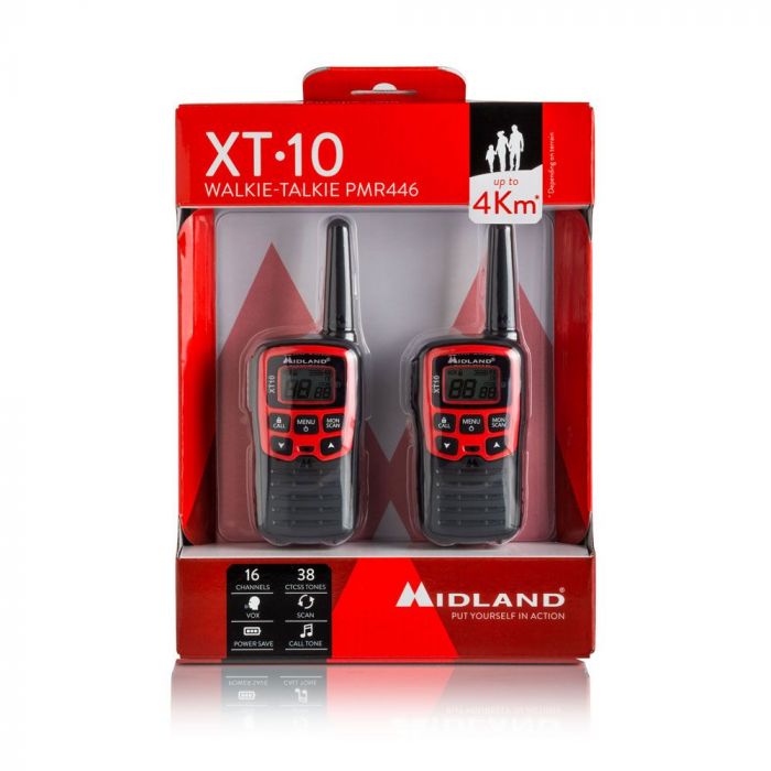 Midland XT10 – Talkie-walkie PMR446 - Lot de 2