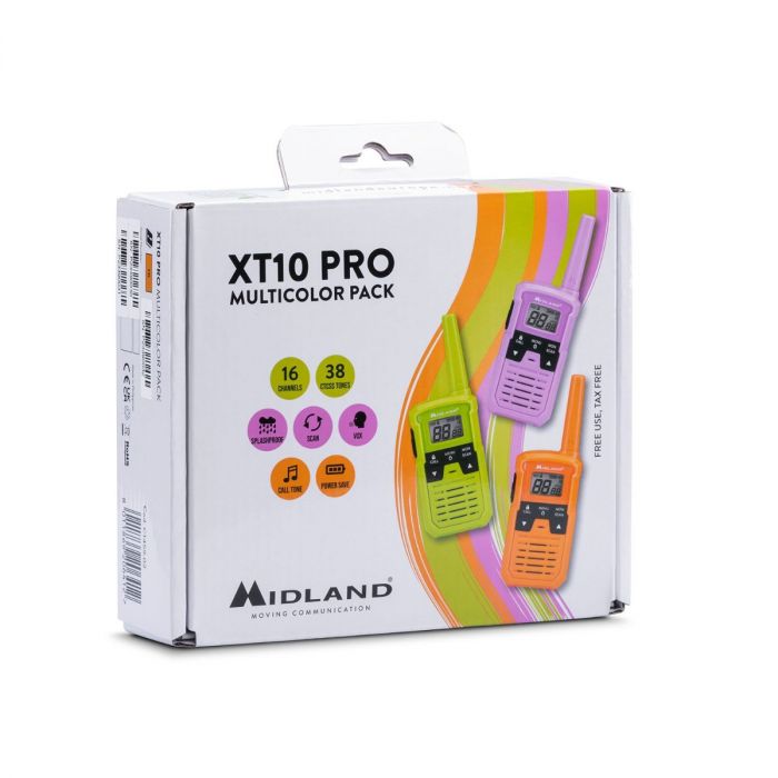 Midland XT10 PRO Multicolor – Talkie-walkie coloré pour enfants et familles