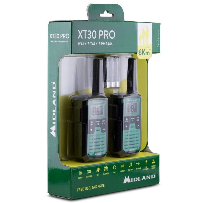 Midland XT30 PRO Twin – Pack de 2 talkies-walkies avec 6 km de portée