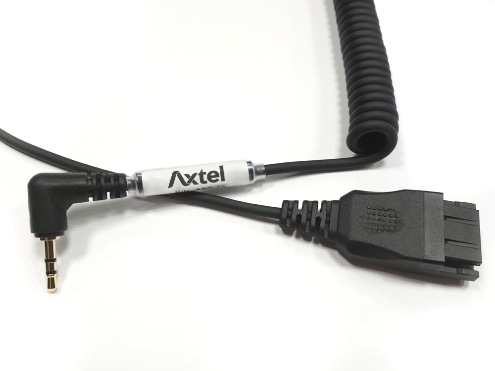 Axtel - Cordon QD/2,5 mm jack spiralé 70-230cm - AXC-25