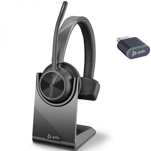 Poly Voyager 4310 - Casque mono Bluetooth USB-C certifié Microsoft Teams avec socle de charge - 77Y97AA - 77Y97AA