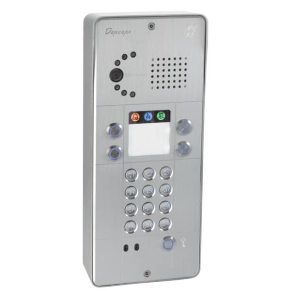 Depaepe SecurAccess PMR - Poste urgence caméra IP clavier 4 boutons aluminium - PX504A