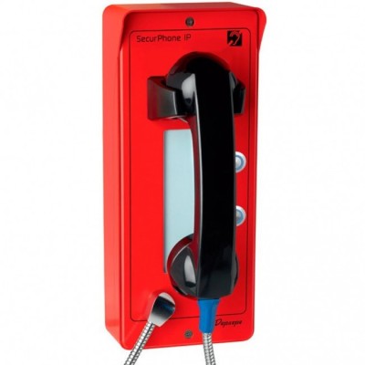 Depaepe SecurPhone SIP - Téléphone urgence IP 2 touches rouge - PVI02R