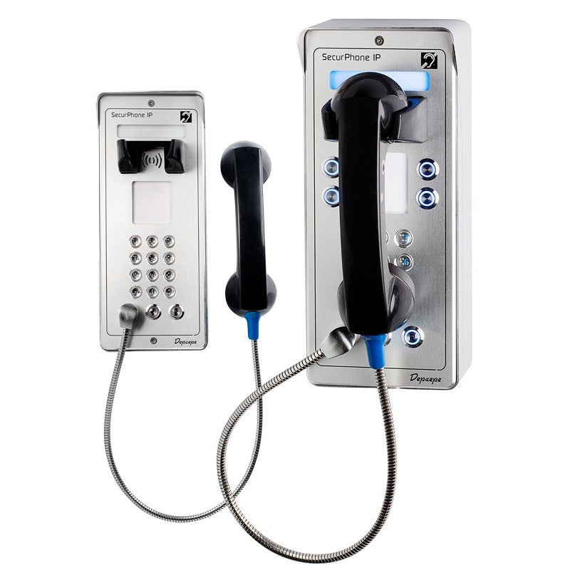 Depaepe SecurPhone SIP - Téléphone IP urgence 4 touches mémoires aluminium - PVI04A