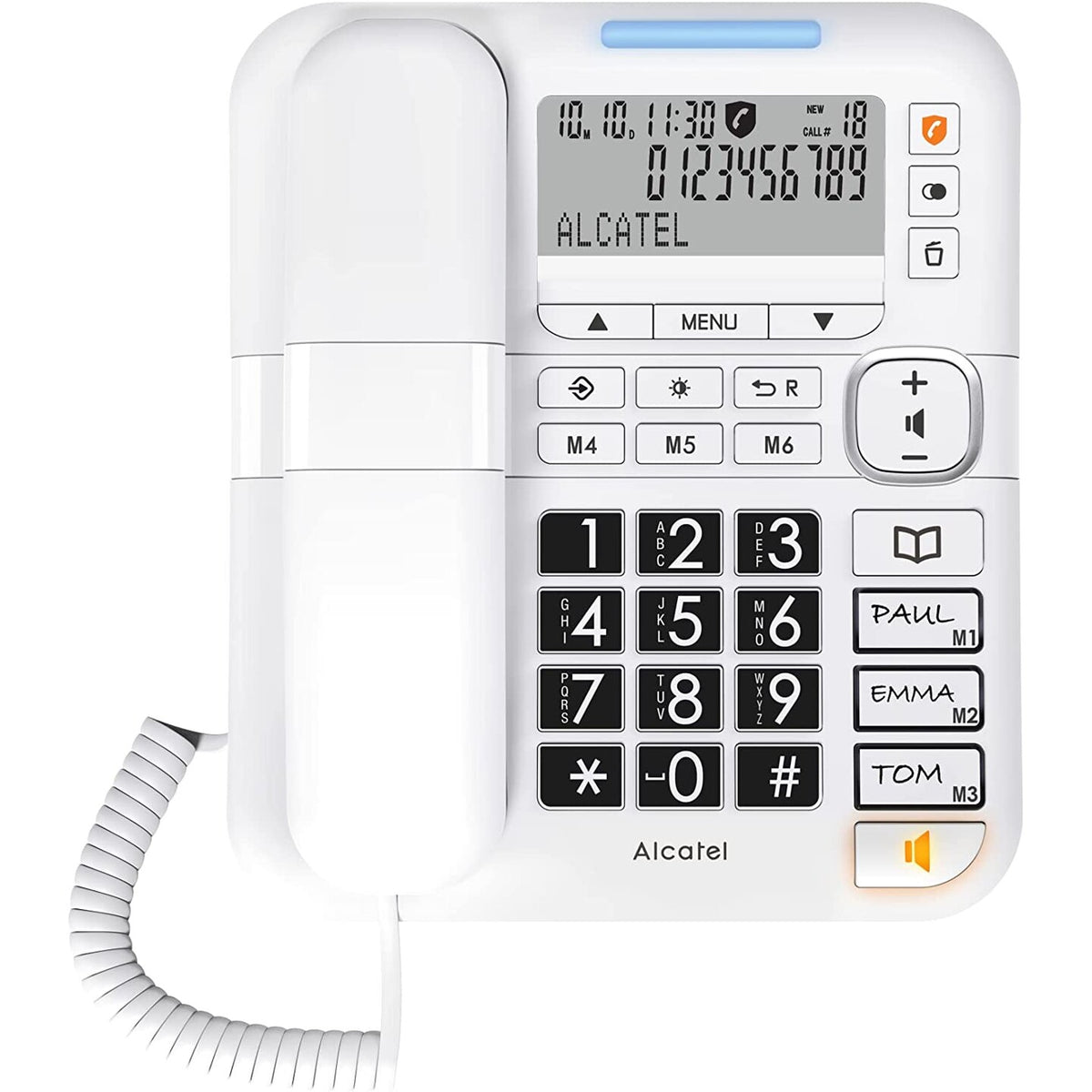 Alcatel TMax70 FR WHT – Téléphone analogique avec grand écran et touches élargies – ATL1424294