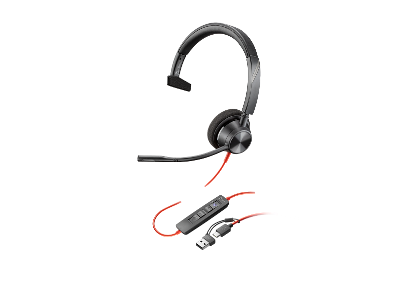 Poly Blackwire 3310 - Casque mono USB-C certifié Microsoft Teams - 760Q7AA - 760Q7AA