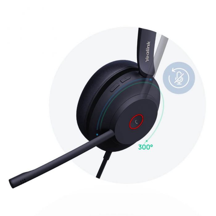 Yealink UH37 Duo – Casque USB-A Teams avec microphone antibruit