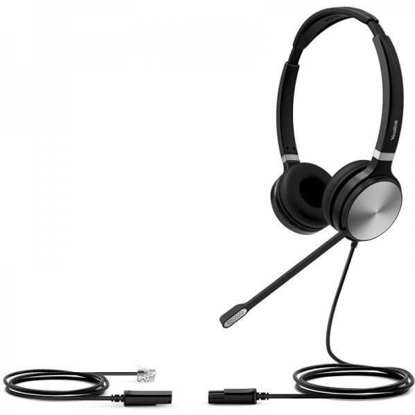Yealink YHS36 – Casque filaire RJ9 binaural avec oreillettes cuir