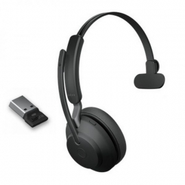 Casque Jabra Evolve2 65 USB-A UC Mono, design ergonomique avec réduction de bruit passive, compatible Microsoft Teams